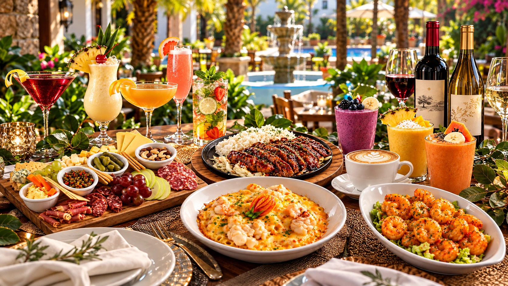 AQUA Antigua food, cocktails, coffee and fresh juices in our poolside garden