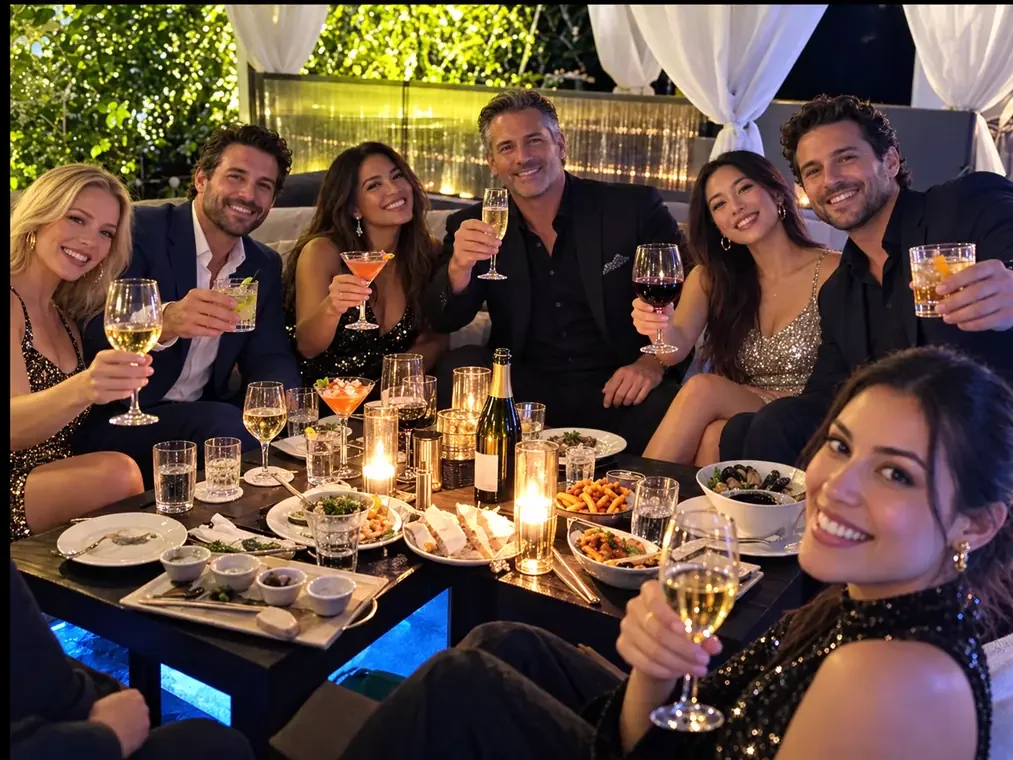 Private Cabana — Photo from the original AQUA New Year’s Eve event